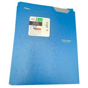 Five Star Plastic Folder with Prongs 2 Pockets Blue Teal  - FAST SHIP